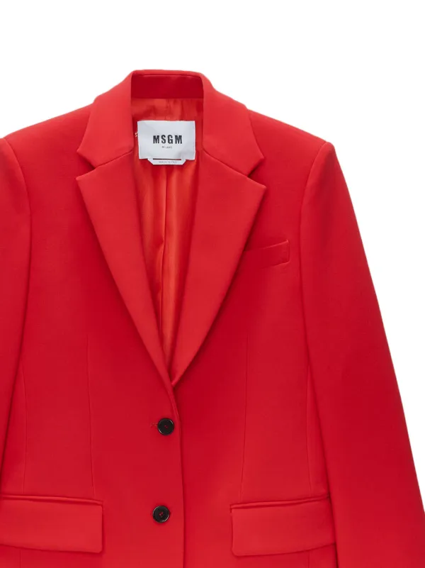 【送料&関税込】MSGM Long-sleeved Single-breasted Tailored B MSGM single-breasted Tailored Blazer | Red | FARFETCH GE