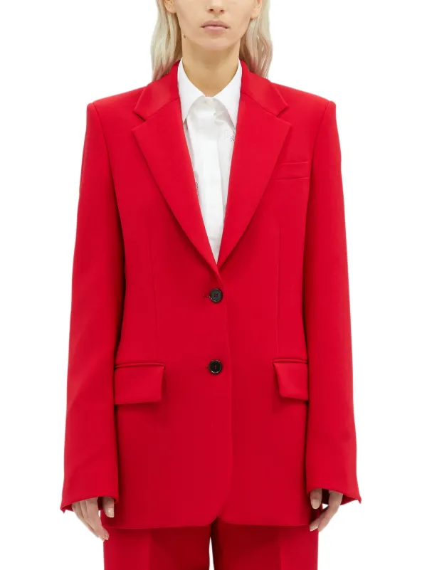 【送料&関税込】MSGM Long-sleeved Single-breasted Tailored B MSGM single-breasted Tailored Blazer | Red | FARFETCH SG