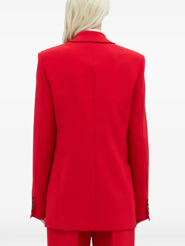 【送料&関税込】MSGM Long-sleeved Single-breasted Tailored B MSGM single-breasted Tailored Blazer | Red | FARFETCH GE