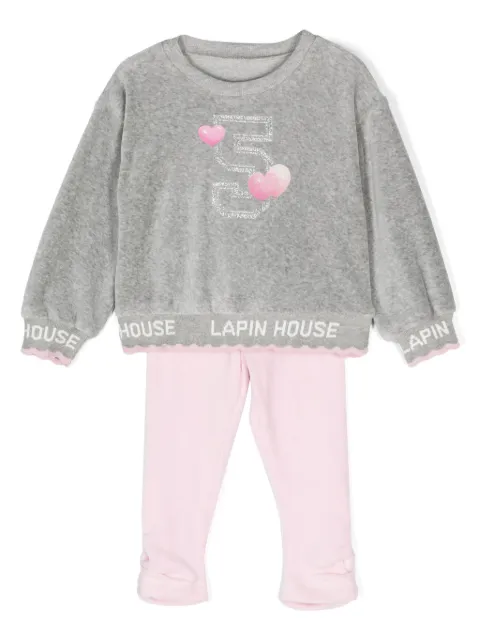 Lapin House number-motif velour tracksuit