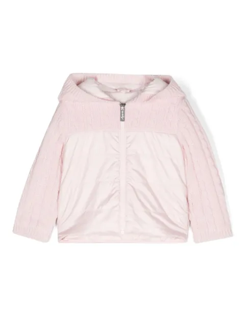Lapin House cable-knit hooded cardigan
