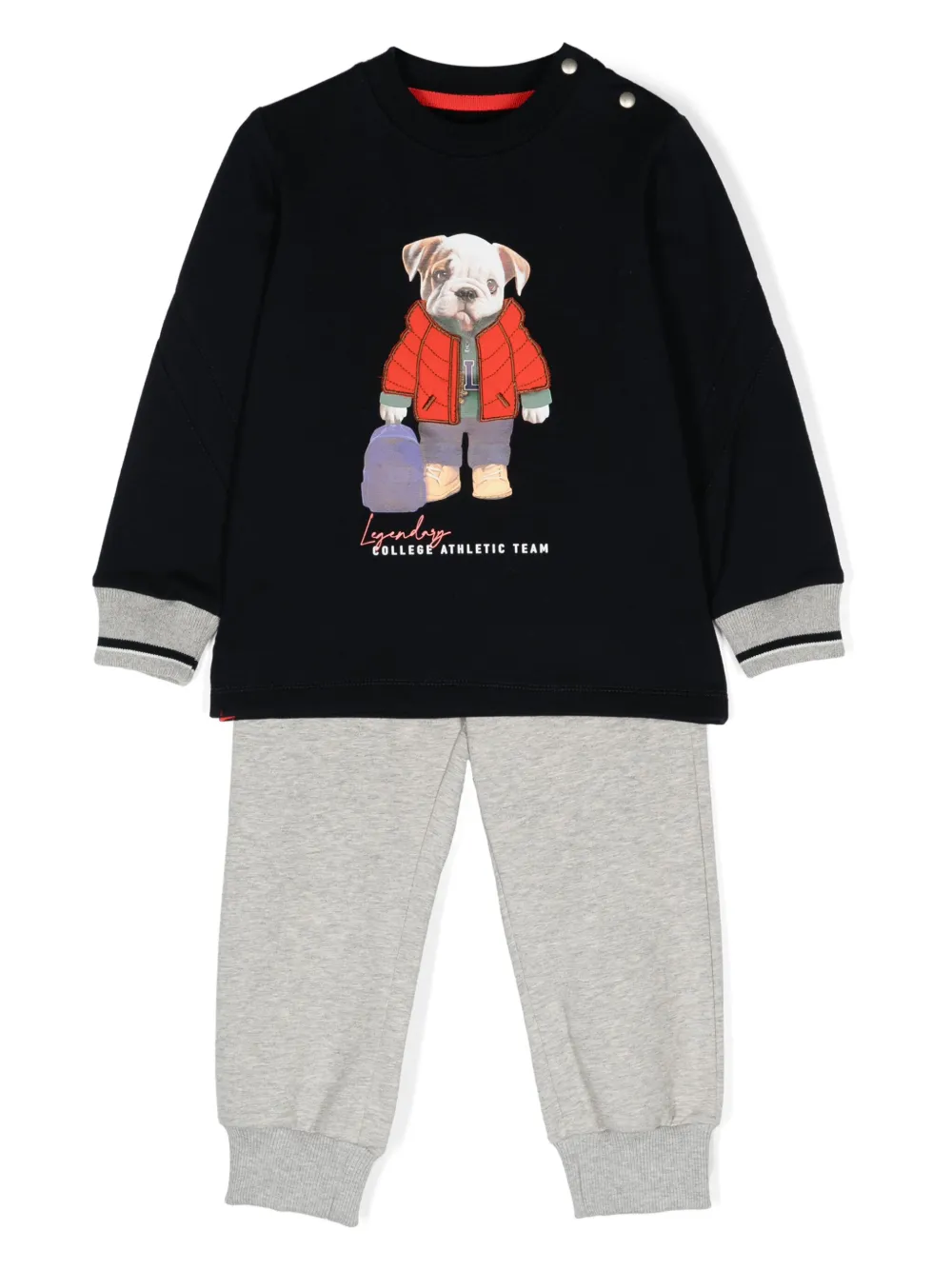 Lapin House Bulldog-print Tracksuit Set In Black