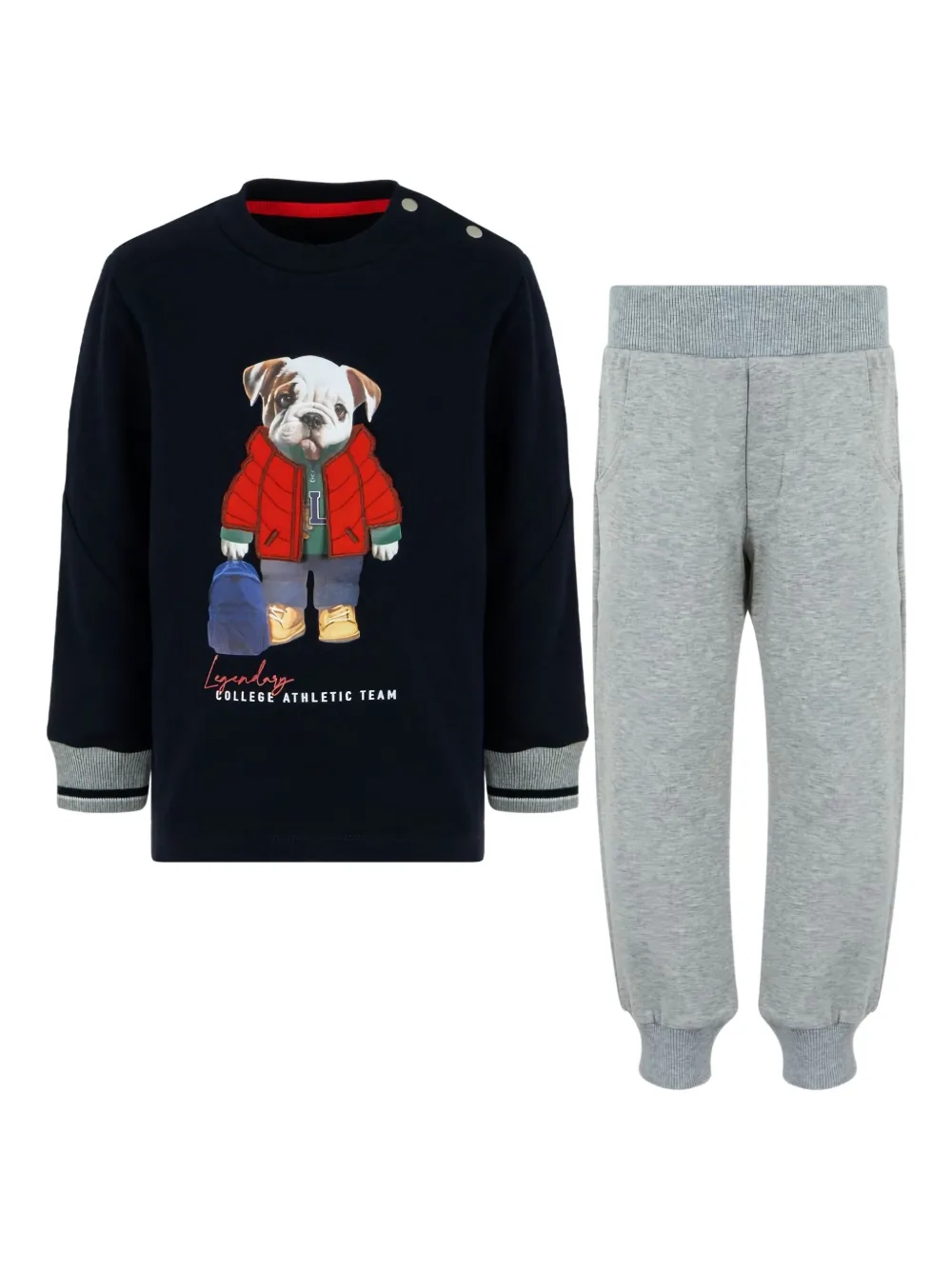 Lapin House Bulldog-print Tracksuit Set In Black