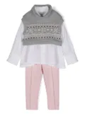 Lapin House knitted trousers set (set of three) - Grey