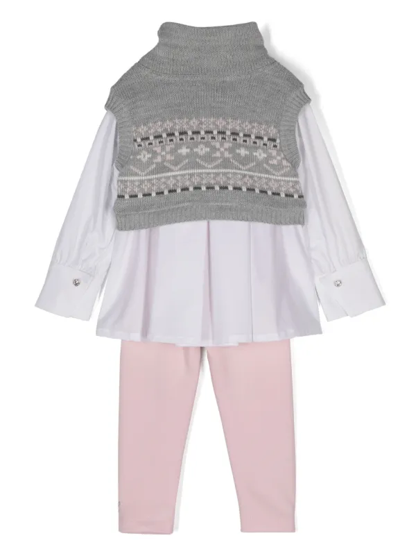 Lapin House Knitted Trousers Set (set Of three) Grey FARFETCH ID