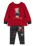 Lapin House Teddy Bear-print trousers set - Red