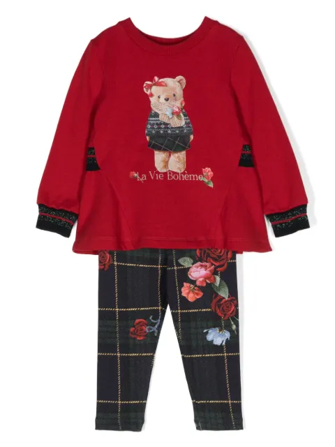 Lapin House Teddy Bear-print trousers set