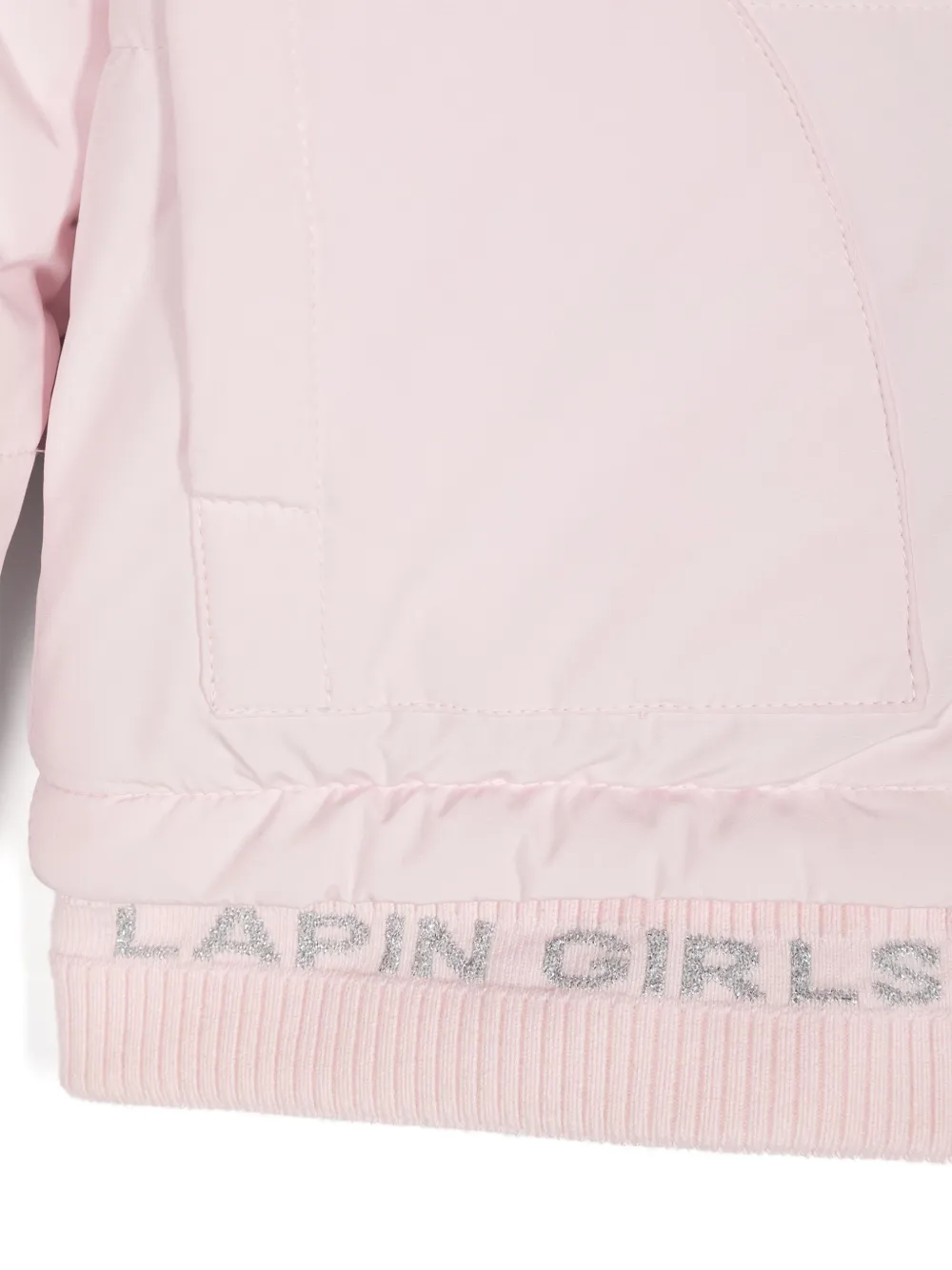 Lapin House Gewatteerd jack verfraaid met logo Roze