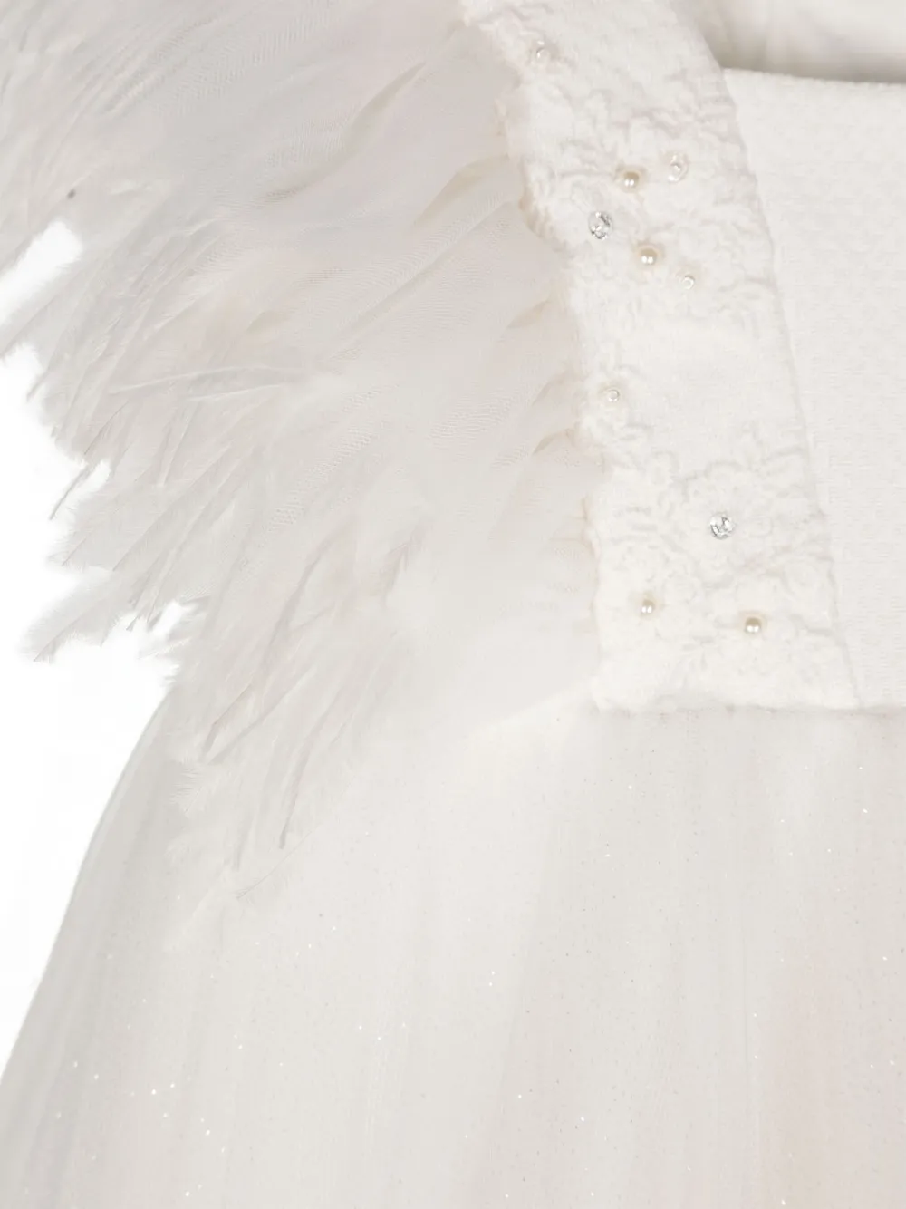Lapin House Tulen mouwloze jurk met glitter Wit