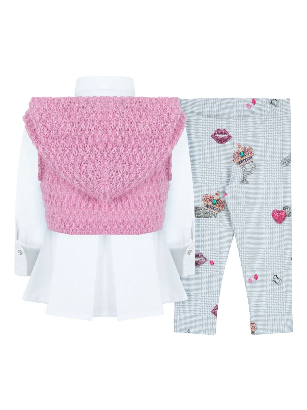 Lapin House Graphic-print Cotton Trousers Set In Pink