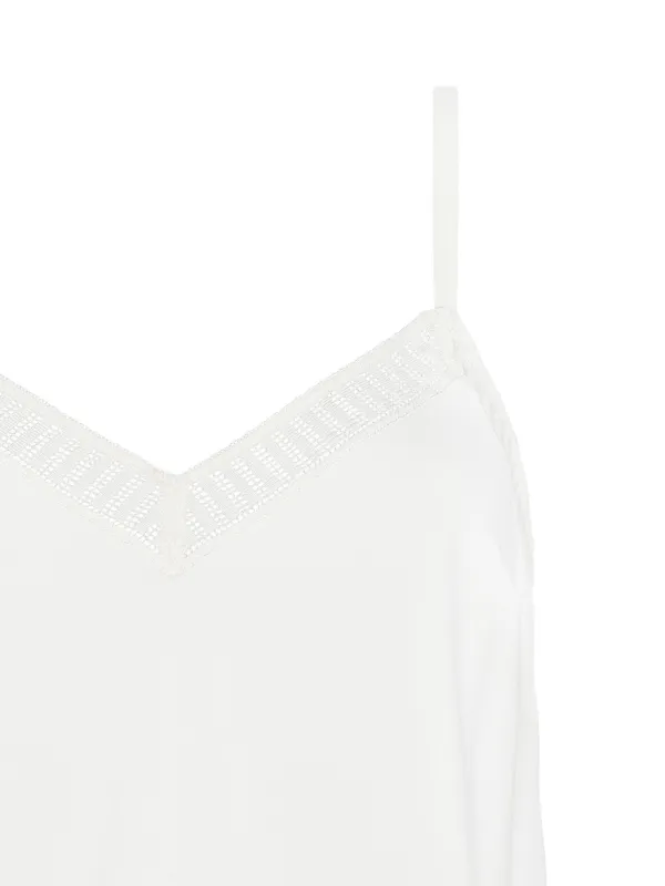 トップス logo gradation camisole white Fine-rib tank top with crystal DG logo in White for Women