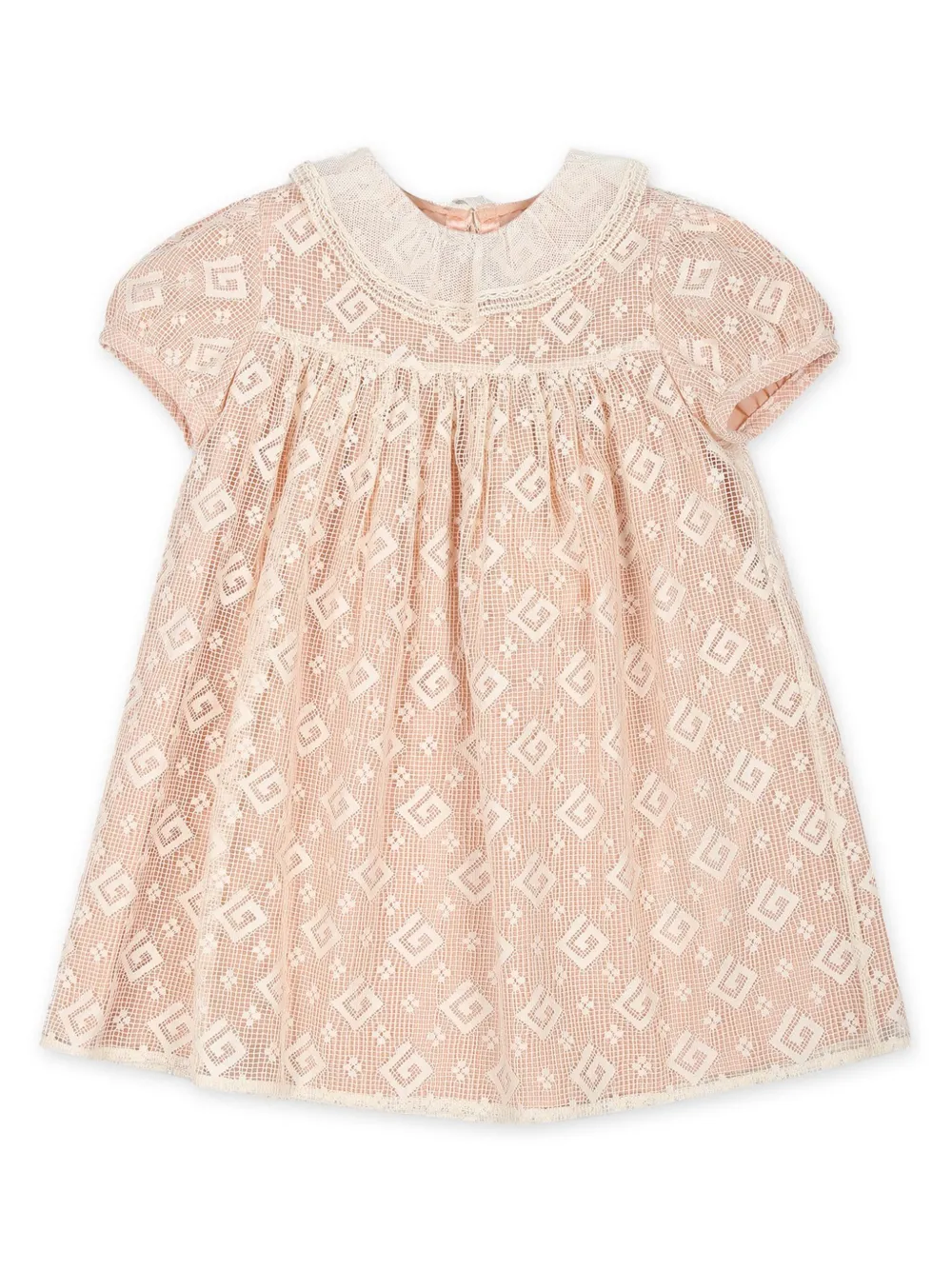 Gucci Kids Jurk met GG macramé detail Roze
