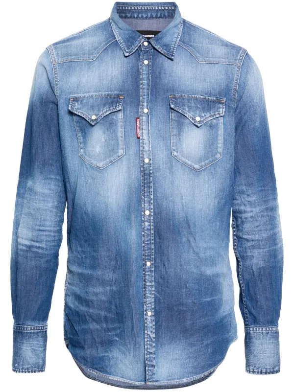 格安SALEスタート!の商品をすべて デニムシャツ ストーンウォッシュ DSQUARED2 | JP FARFETCH | ブルー トップス