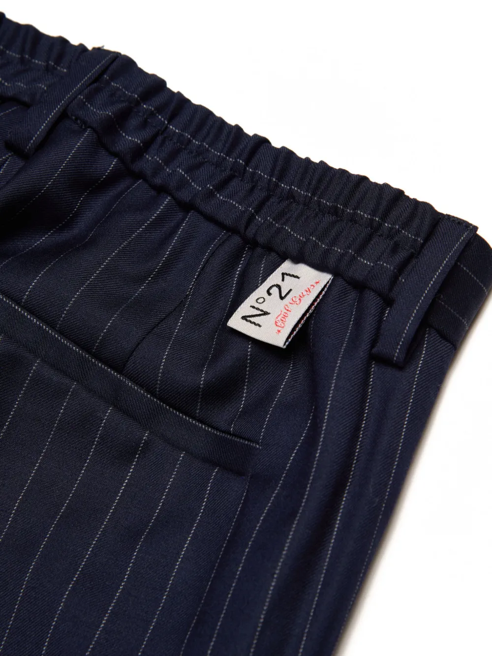 Nº21 Kids Straight pantalon met krijtstreep Blauw