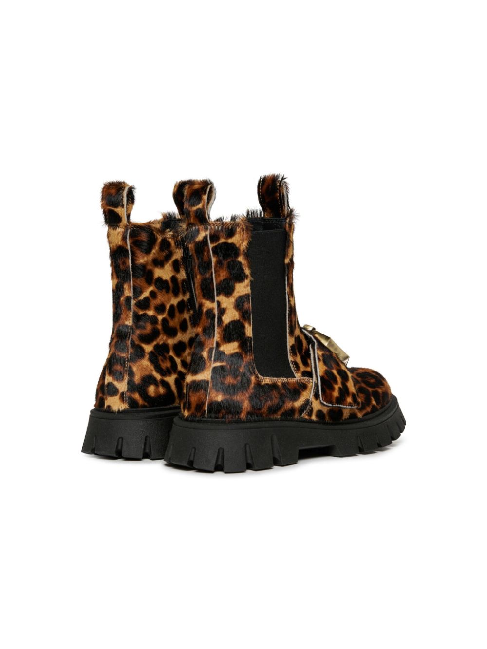 DSQUARED2 KIDS Chelsea boots met luipaardprint Bruin