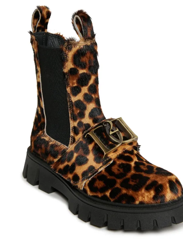 Leopard print kids boots hotsell