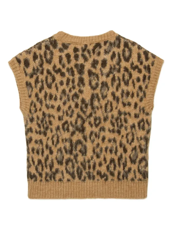 Nº21 Kids Leopard Jacquard Vest | Brown | FARFETCH