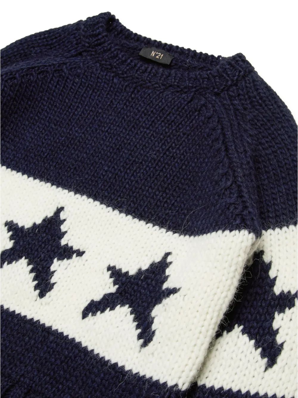 N°21 Alpaca-blend Pullover With Stars In Blue