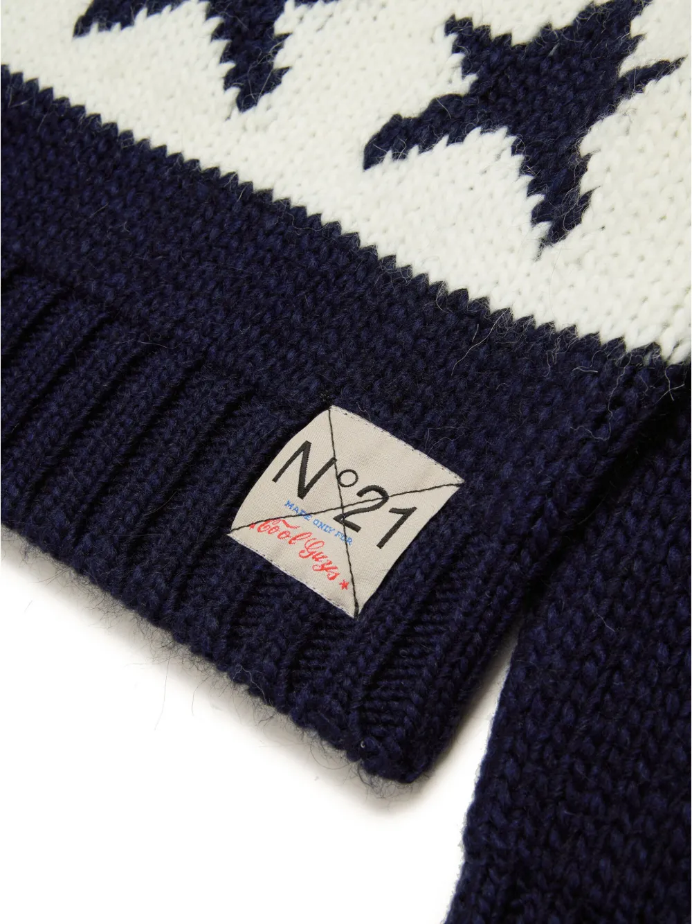 N°21 Alpaca-blend Pullover With Stars In Blue
