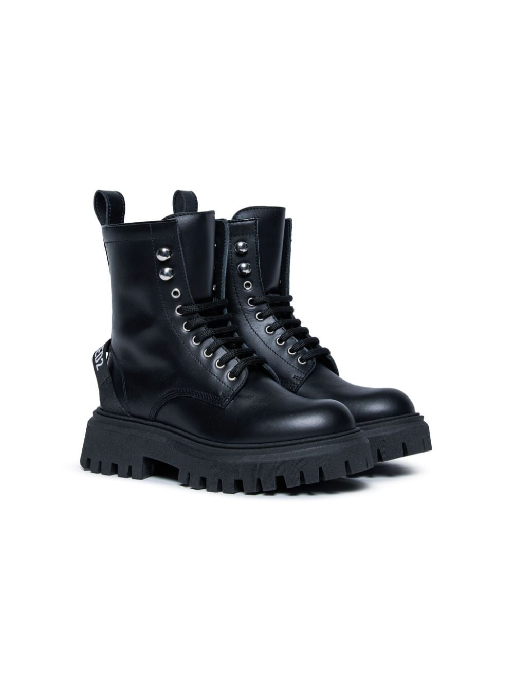 Dsquared2 Kids' Ankle Leather Boots In Black