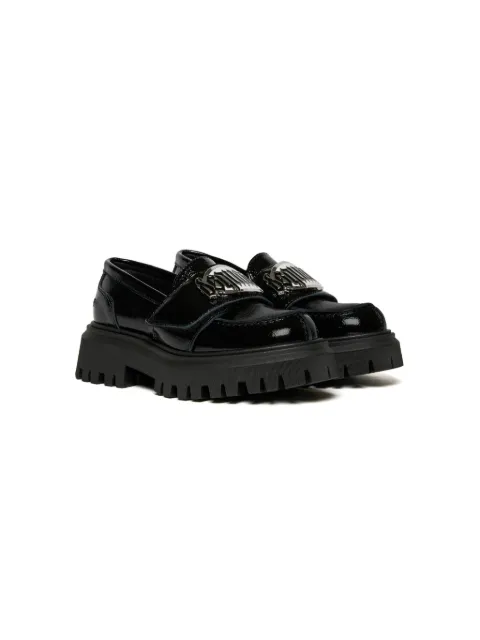 DSQUARED2 KIDS logo-plaque leather loafers