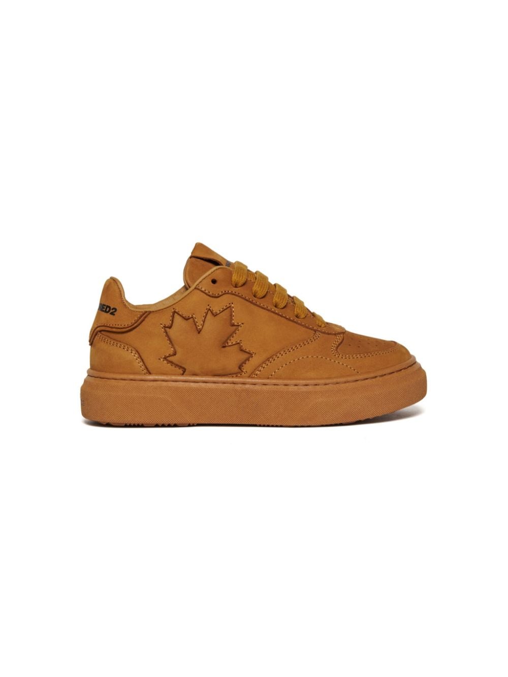 DSQUARED2 KIDS Maple-Leaf debossed sneakers - Bruin