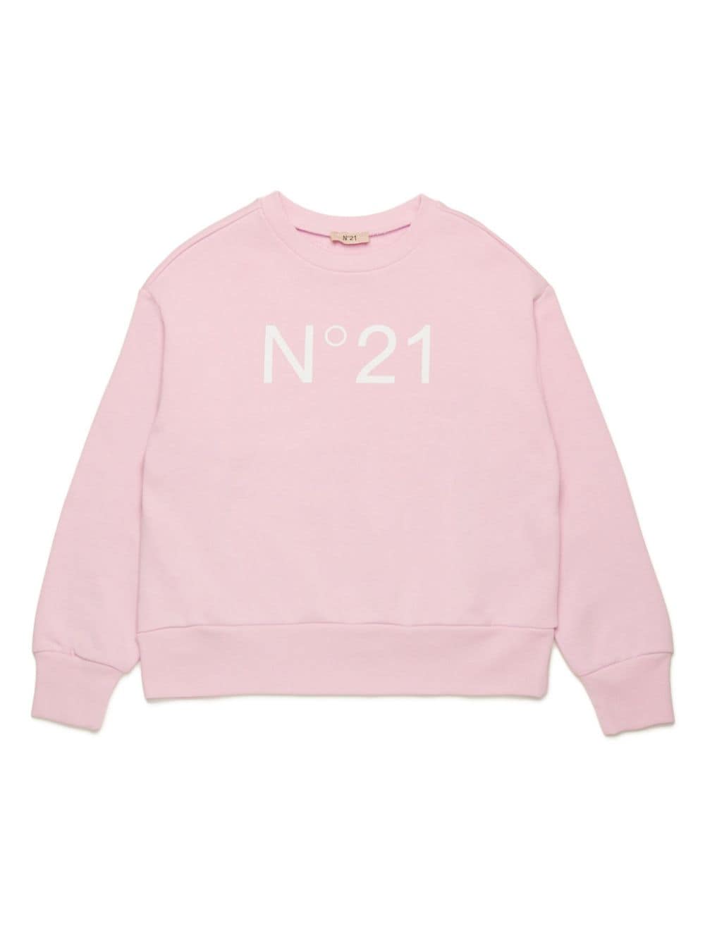 Nº21 Kids logo-print cotton sweatshirt - Rosa