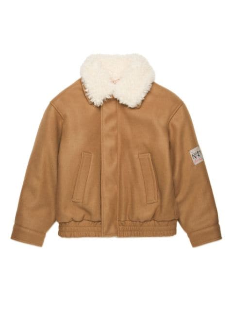 Nº21 Kids shearling-collar bomber jacket