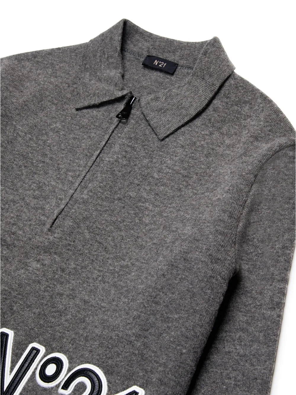 Nº21 Kids Poloshirt met logo-reliëf Grijs