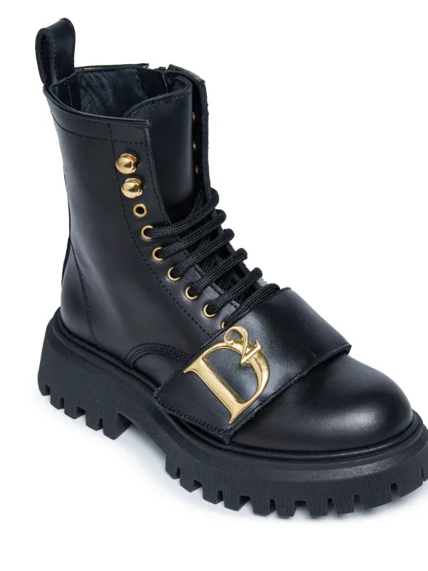 DSQUARED2 KIDS Ankle Leather Boots | Black | FARFETCH IN