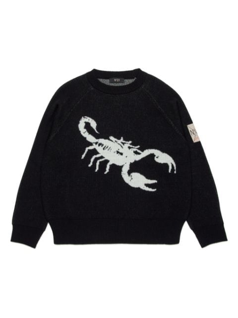 Nº21 Kids logo-print wool-blend jumper