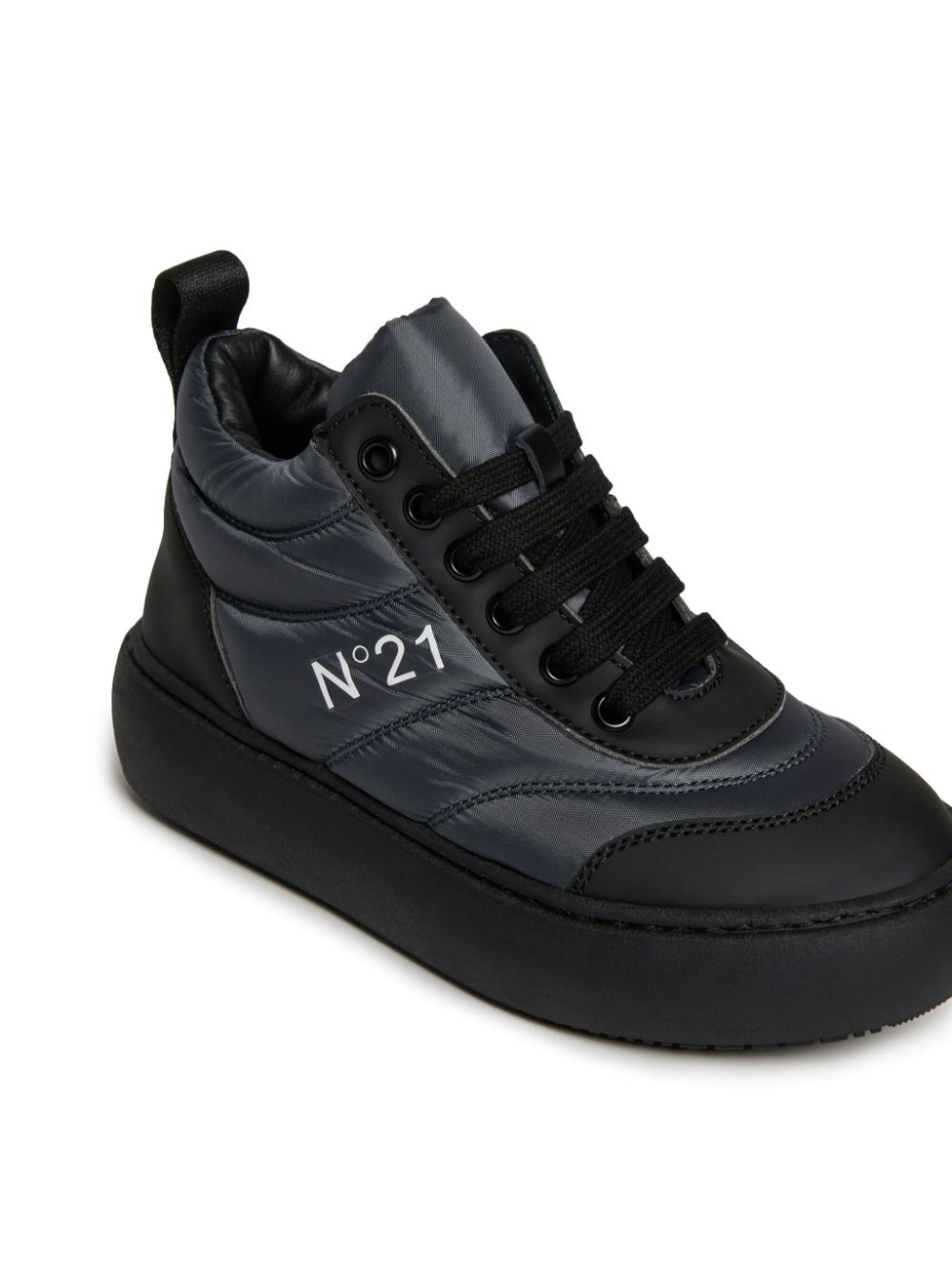 Nº21 Kids logo-print high-top sneakers Black