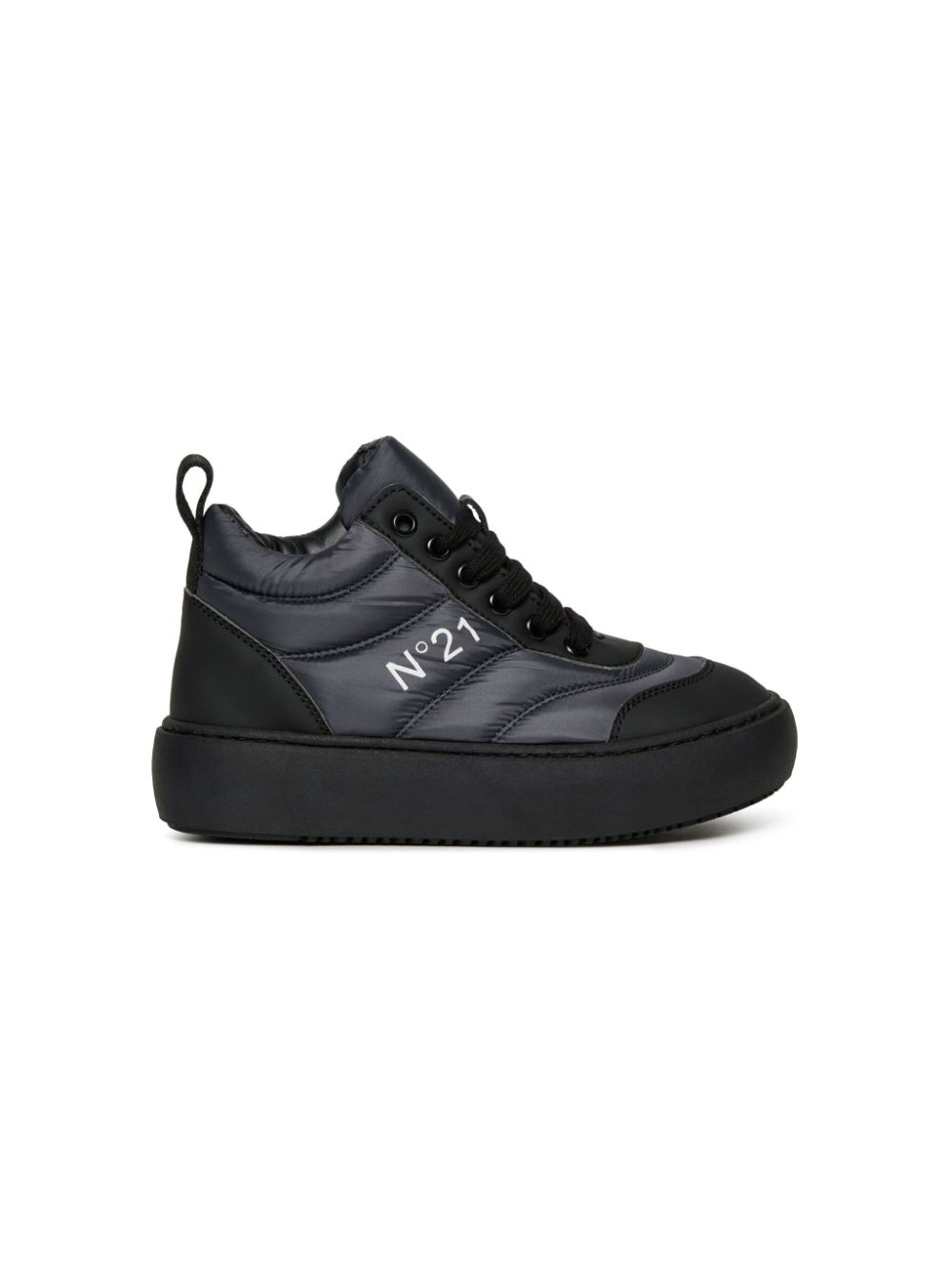 Nº21 Kids logo-print high-top sneakers - Zwart