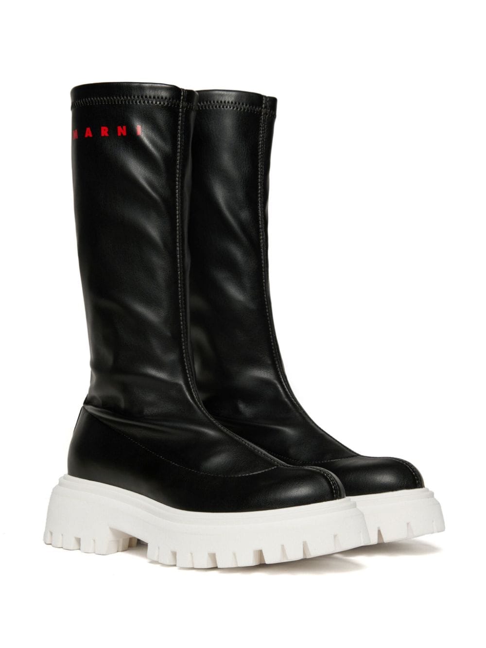 Marni Kids logo-print boots Black