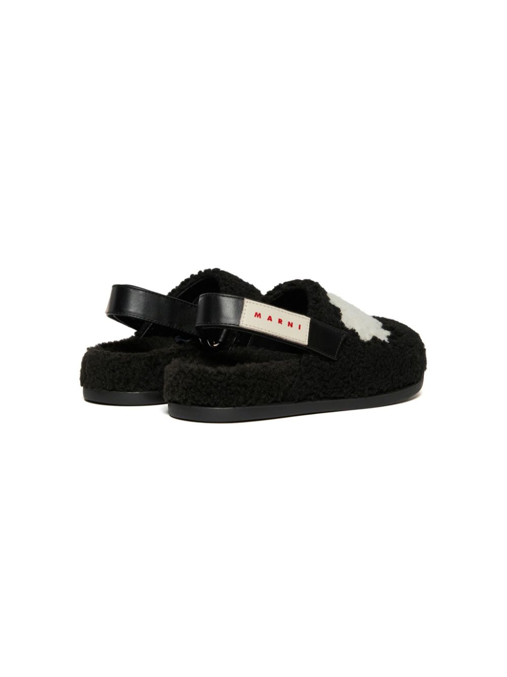 Marni Kids Lammy slingback sandalen Zwart