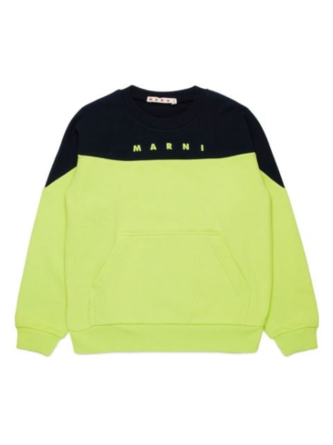 Marni Kids logo-print two-tone sweatshirt