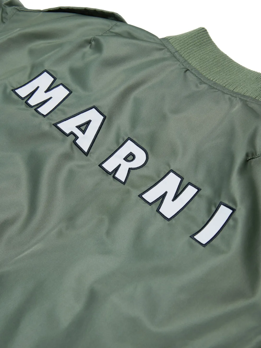 Marni Kids Bomberjack met logoplakkaat Groen