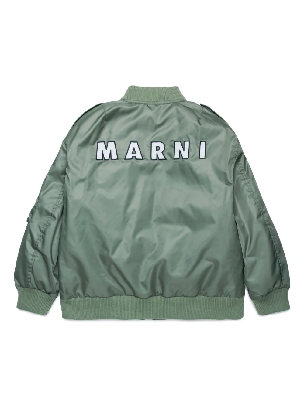 marnikids Marni Kids Bomberjack met logoplakkaat - Groen