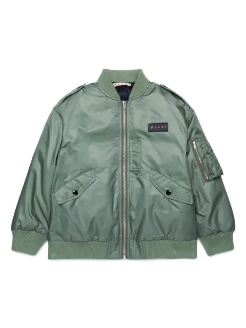 Marni Kids logo-appliqué bomber jacket