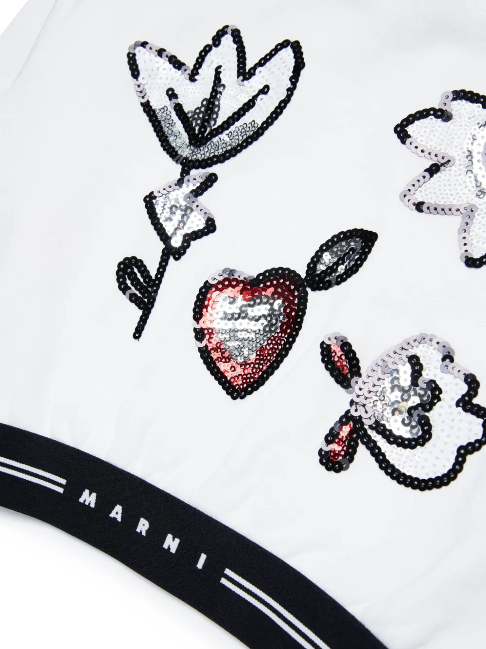 Marni Kids Hoodie verfraaid met kristallen Wit