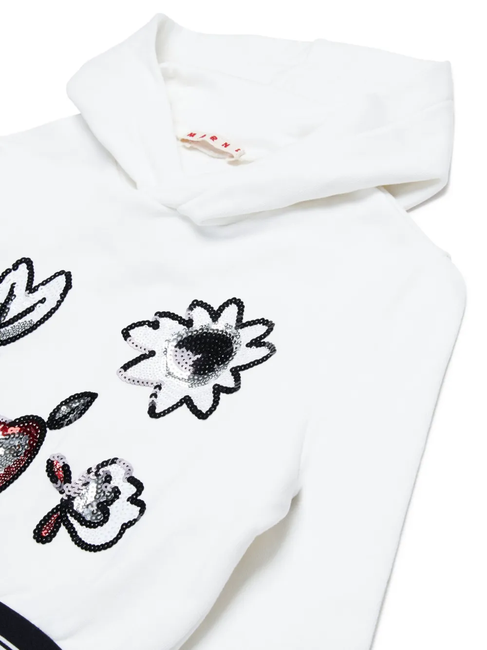 Marni Kids Hoodie verfraaid met kristallen Wit
