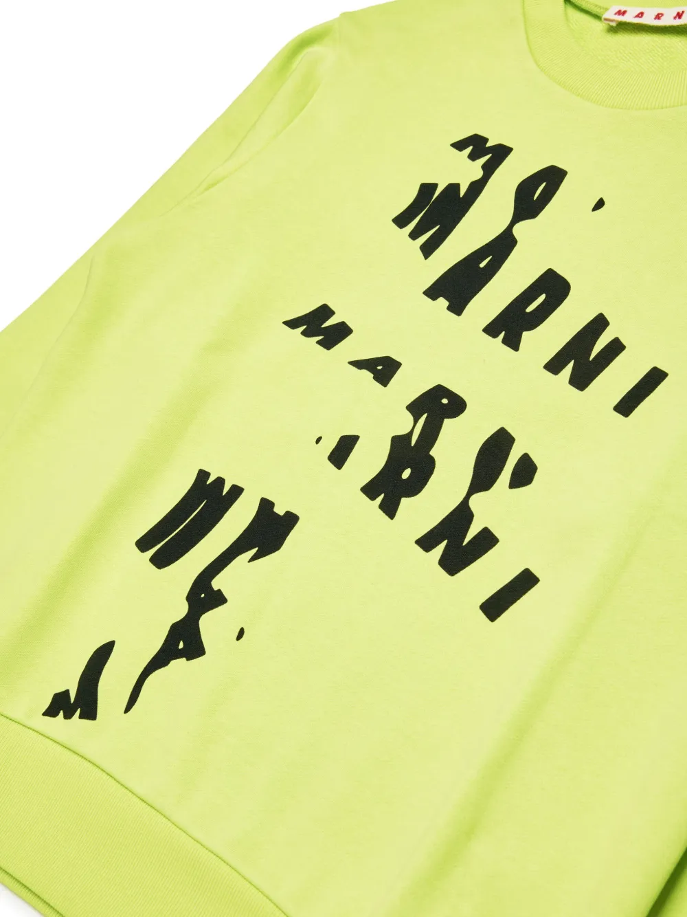 Marni Kids Katoenen sweater met logoprint Groen