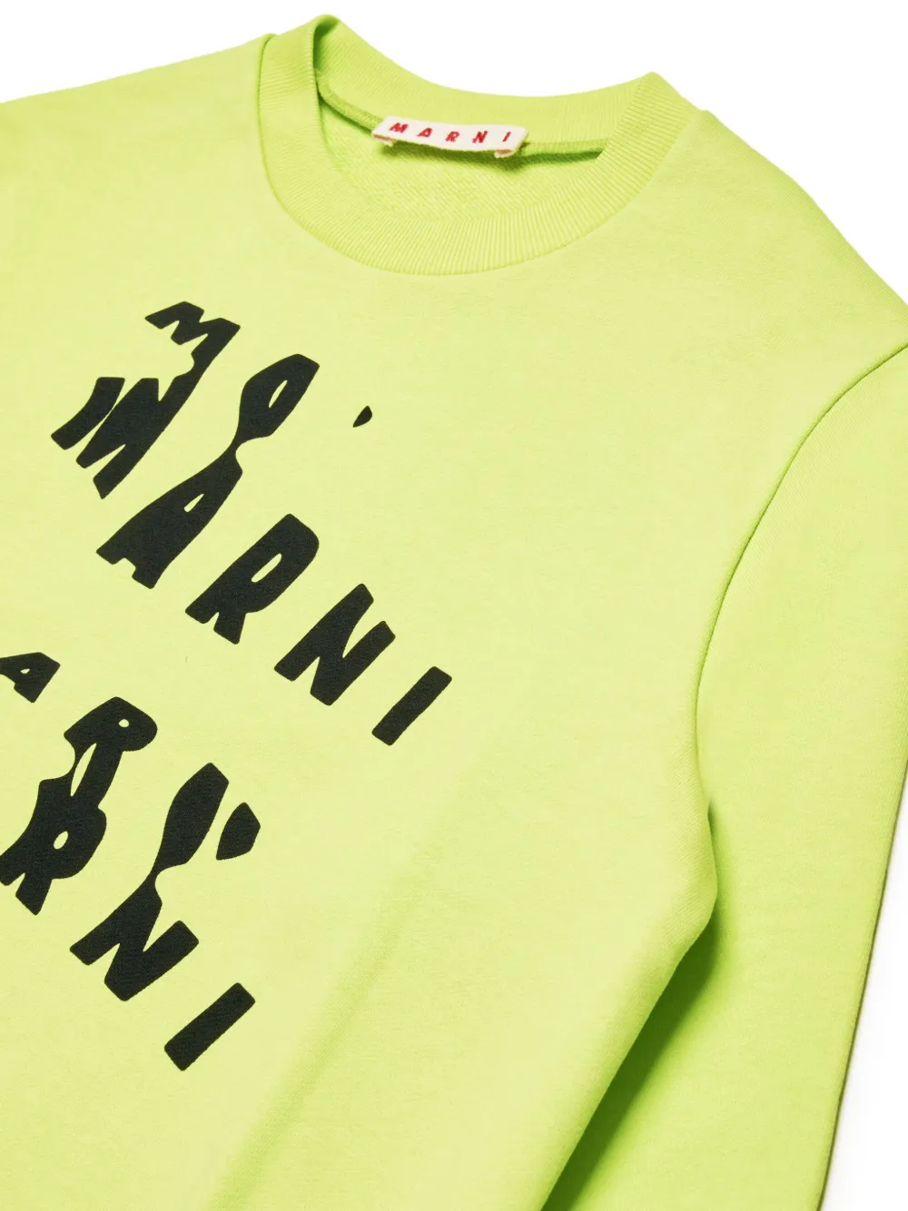 Marni Kids Katoenen sweater met logoprint Groen