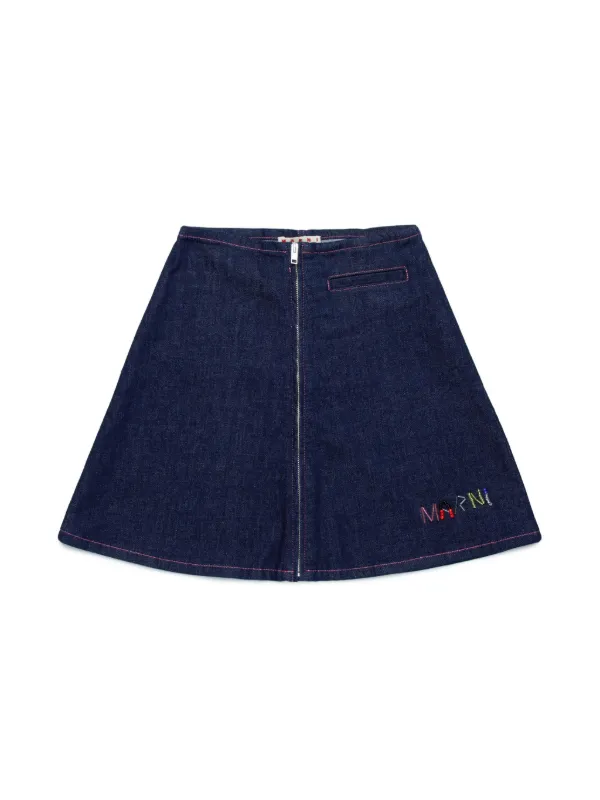 Marni Kids ジップアップ デニムスカート | ブルー | FARFETCH JP