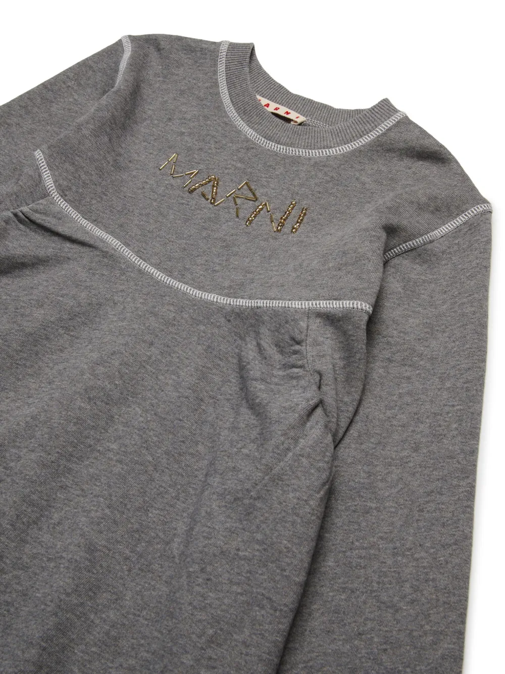 Marni Kids Jurk met logo van kralen Grijs