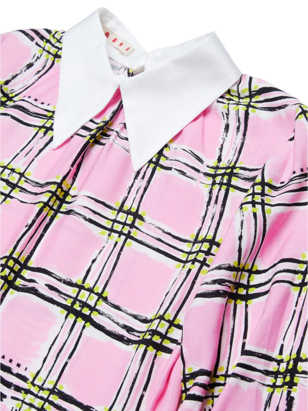 Marni Kids Geruite jurk Roze