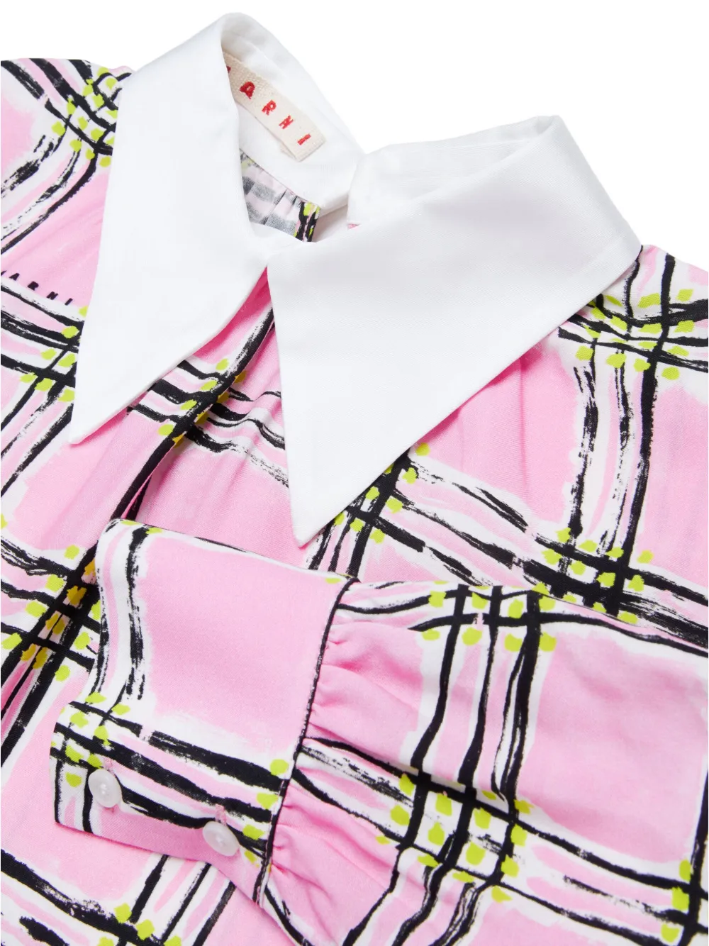 Marni Kids Geruite jurk Roze