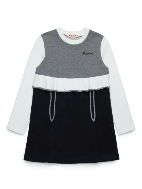 Marni Kids Vestido de mangas longas com patchwork