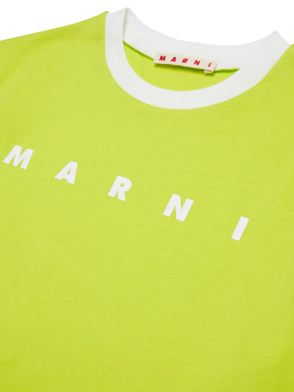 Marni Kids Katoenen T-shirt met logoprint Groen