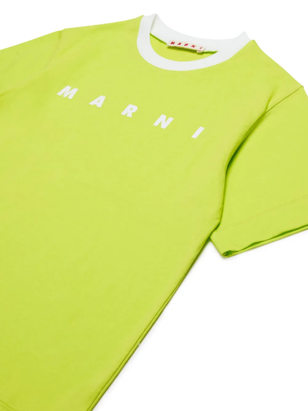 Marni Kids Katoenen T-shirt met logoprint Groen